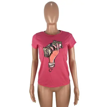 ZOOEFFBB Modes T Krekls Sievietēm Jauno Vasaras Drukāšanas O-veida kakla Īsām piedurknēm T Krekls Fitnesa T-krekls Vestidos