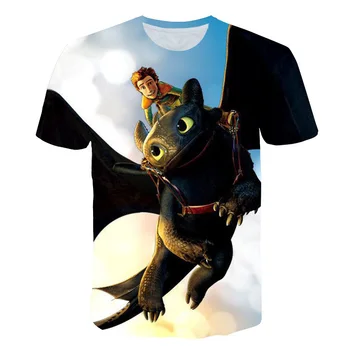 Vasaras T-krekli, Kā Train Your Dragon 3D Iespiestas Bērnu Īsām Piedurknēm Tshirts Gadījuma Streetwear Bērniem Drēbes