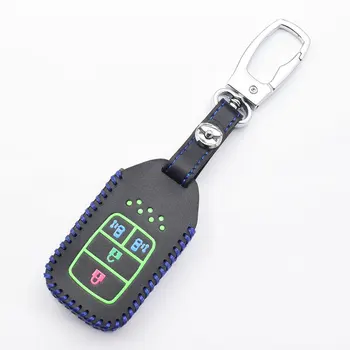 Gaismas Āda Automašīnu Atslēgu Vāks Honda Odyssey 4 Pogas Smart Keyless Tālvadības Pults Aizsargs Lietā Keychain, Soma, Auto Piederumi