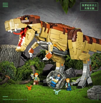 Jurassic Park World filmu Rex Dinozauru Fosilijas Lepinblocks Saderīgs Ar 76936 21320 celtniecības bloki rotaļlietas Zēns Dāvanas