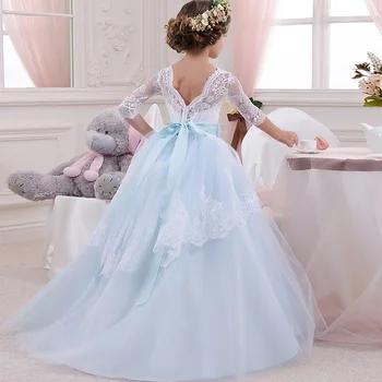 4-13Y Bērniem Kleitas Meitenēm Elegants Mežģīņu Princese Kleita Komūniju Prom Meitene Kleita Bērniem Meitene Puse Kleita Toddler Apģērbu Vestidos