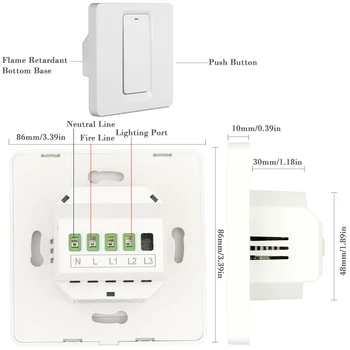 WiFi Zigbee Smart Gaismas Slēdzi AC 220V 10A 1/2/3 Banda Tālvadības pults Balss Kontroles Tuya Smart Dzīvi Darbs ar Google Home Alexa