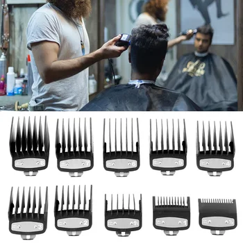 Noliktavā 10pcs Professional Universālais Hair Clipper Ierobežot Ķemmēt Griešanas Rokasgrāmata Pielikumu Lieluma Frizētava Iestatīta Pilna Izmēra Griešanas mašīnas