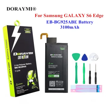 Sākotnējā DORAYMI EB-BG925ABE Akumulatora 3100mAh Samsung GALAXY S6 Malas G9250 G925F G925P Augstas Kvalitātes Rezerves Baterijas