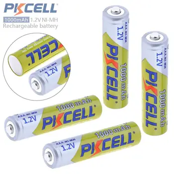 4 Gabali/daudz PKCELL 1.2 V 1000mAh Ni-MH AAA Baterijas 3A 1.2 Voltu AAA Uzlādējamās Akumulatoru Baterijas Kastē Augstas Kvalitātes