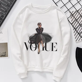 Sieviešu sporta Krekls 2019 Jaunu Harajuku Atpūtas Vogue Sieviete Hoodies Modes Gadījuma Estētisko garām Piedurknēm O-veida kakla Kawaii pelēkā vārna