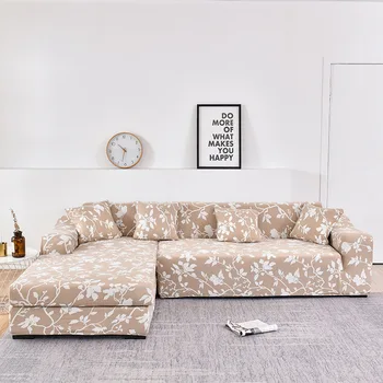 Ziedu Drukas Stiept Elastīgs Sofa Cover Anti-putekļu Dīvāns, uz viesistabas Dīvāna, Dvieļu neslīdīgu Pilnībā ietin 1GAB.