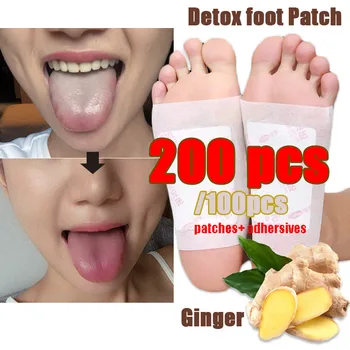 200Pcs Detox Foot Patches Miega Novājēšanu toksīnu pēdas spilventiņi Ķermeņa Apmetuma Mitruma Detoksikācija Veselības Aprūpes Ģipša Stick