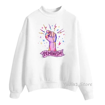 Feminisma hoodies sieviešu smieklīgi grafikas Feminism sporta krekls moletom feminino sviedri femme streetwear ziemas top apģērbs 90. gadu hoddies