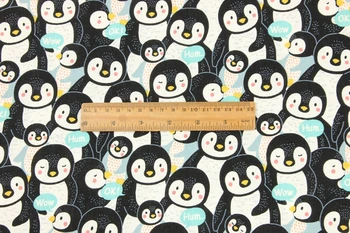 110*45cm Jauki Pingvīns Izdrukas Auduma tissus telas Bieza Kokvilnas Audumi Tecido DIY Roku darbs Šūšanas raibs Piederumi