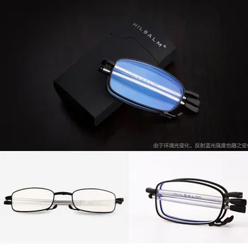 Starojuma izturīgas presbyopic glāzes par vīriešiem andwomen locīšanas anti-zila gaisma brilles vecākiem mini hyperopia super clear