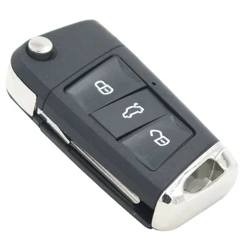 3 Pogu Atslēga Gadījumā, ja, Jauni Flip Locīšanas Tālvadības Auto Atslēgu Shell Piekariņu GOLF7