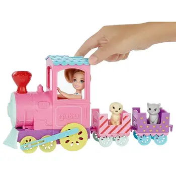 Sākotnējā Barbie Chelsea Lelle Choo-Choo Vilcienu Playset Auto Rotaļlietas Leļļu Aksesuāri Meitenēm Leļļu Māja Rotaļlietas Bērniem Jauki Bonecas