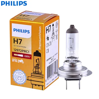 Philips Vision H7 12V 55W PX26d 12972PRC1 +30% Vairāk Spilgti Oriģinālā Vieglo Automašīnu Halogēnu Lukturu Auto Spuldze Standarta kvēlspuldzi (Vienu)
