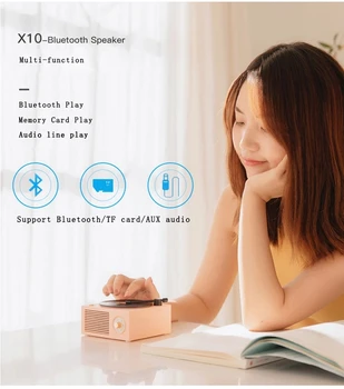 Vinila atskaņotājs Pārnēsājamie Bluetooth bezvadu skaļrunis mini Stereo portatīvie mazo tērauda lielgabals multi-function vinila ieraksts skaļrunis