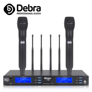 Debra Audio T-200 Profesija True Daudzveidība 2 Kanālu 2 Rokas bezvadu Mikrofonus UHF Bezvadu Mikrofonu Sistēmas veiktspēju