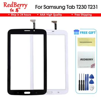 Jaunu 7.0 collu T231 Samsung Galaxy Tab 4 T230 / SM-T230 Tab4 LCD skārienjutīgais Ekrāns, Objektīvs Stikla Priekšas Panelis Ar instrumentiem