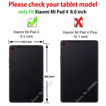 Slim PU Ādas Gadījumā Xiaomi Mi Pad MiPad 4 Mipad4 8.0 collu Smart Cover Būtiska Tablete Krāsotas Ādas Apvalks+Filma+Stylus