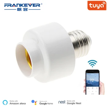 FrankEver E27 WiFi Smart Gaismas Spuldzes Lampas Turētāja Adapteris Balss Vadība Taimeris Darbu ar Alexa, Google home gudrā Māja