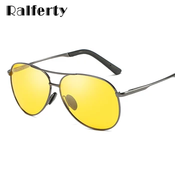 Ralferty Polarizētās Izmēģinājuma Saulesbrilles, Vīriešu, Sieviešu Vintage Diena, Nakts Redzamības Braukšanas Brilles Vīriešu Dzeltens-Zaļš Vadītāja Aizsargbrilles D0971