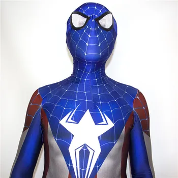 Ainiel Jaunu Captain America Cosplay Kostīmu 3D Drukas Spandex Likra Spider Uzvalku Cilvēks Bodysuit Halloween Cosplay Supervaronis