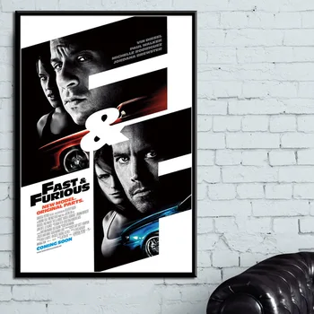 Fast & Furious Filmu Sērijas Classic Paul Walker, Vin Māksla, Glezniecība, Zīda Gleznas Plakāts, Sienas, Mājas Dekoru картины на стену