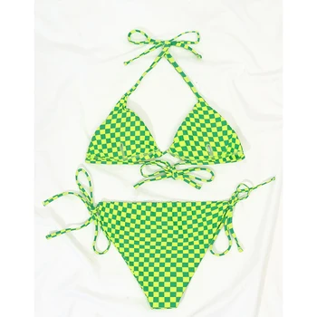 Jo-X Režģu bikini 2020. gadam triangle Pavada peldkostīms sievietēm String Mikro peldkostīmi sieviešu Sexy 2 gabali tērps, peldkostīms biquini jaunas