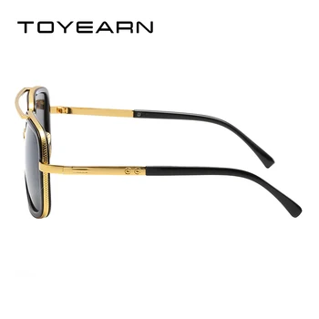 TOYEARN Vintage Luksusa Zīmolu Dizaina Laukumā Saulesbrilles Vīriešiem, Sievietēm Retro Braukšanas Twin-Staru Slīpums Saules Brilles Vīriešu oculos de sol