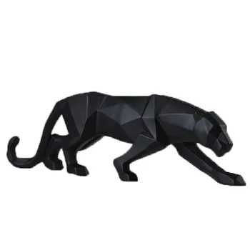 Leopard Statuetes Mūsdienu Abstraktās Ģeometriskās Stila Sveķu Panther Dzīvnieku Statuja Home Decoration Accessories Dāvanu