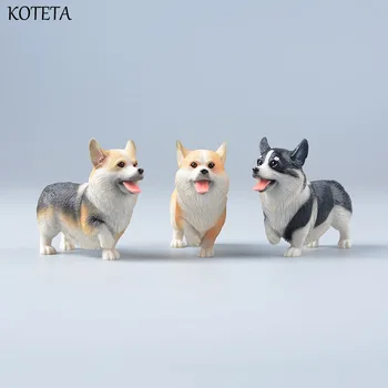 Koteta Kawaii Dzīvnieku Sveķu Rīcības Attēls Corgi Simulācijas Dzīvnieku Statuetes Kolekciju Modelis Bērniem Rotaļlietas Bērniem Dāvanas