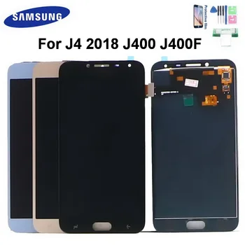 SAMSUNG Galaxy J4 2018 J400 J400F J400G/DS, SM-J400F LCD Displejs Ekrānā Pieskarieties Ekrānam, Digitizer, Lai J400 Ar rāmi LCD ekrāns