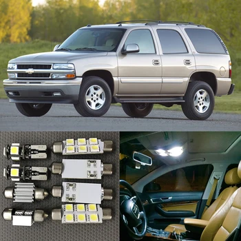12pcs Auto Interjera LED Spuldzes Komplektā 2000 2001 2002 2003 2004 2005 2006 Chevy Chevrolet Tahoe Dome Kartē Licences numura zīmes Lukturi