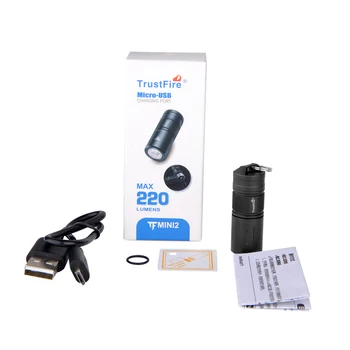 TrustFire MINI2 CA18-3X 220 Lm 2-Režīmu Mini USB Uzlādes LED Lukturītis+1x10180 akumulators