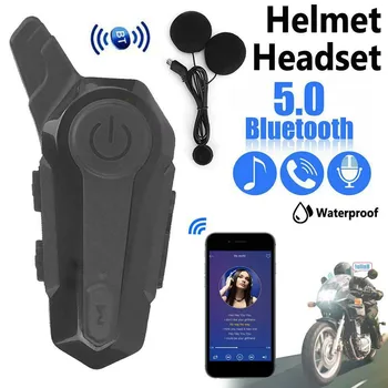 Bluetooth 5.0 Motocikla Ķivere Domofons Austiņa Interphone Skaļruni Austiņas