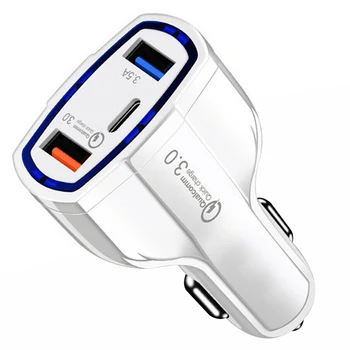 3-Port USB Ātri, Ātri Auto Lādētāja Adapteris C Tipa Ostu maksu par Mobilā Tālruņa GK99