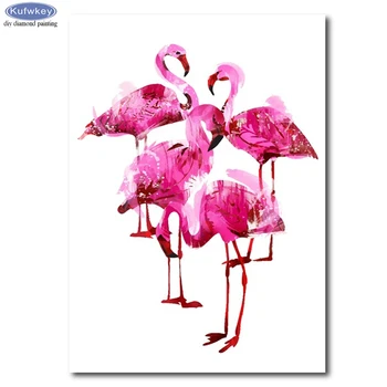 Pilna Urbt Kvadrātveida/Apaļā 5D Dimanta Krāsošana Dzīvnieku Flamingo 3D Izšūšanas darbi ar Dimanta Mazayka Cross Stitch Mājas Dekoru, Dāvanu
