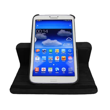 360 Rotācijas PU Ādas Aizsardzības Gadījumā Segtu Maisiņš Samsung Galaxy Tab 3 8.0