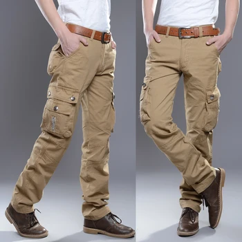 Kravas bikses Vīriešu Militārā Multi-kabatas Baggy Vīriešu Bikses Gadījuma Bikses (Dungriņi) Armijas Bikses augstas kvalitātes
