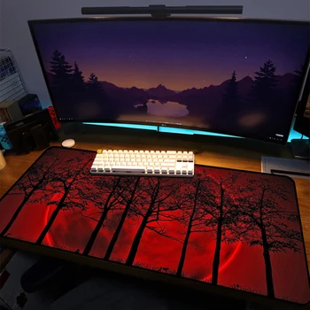 Rakstāmgalda paliktni, Galda paklājiņš lieli pc datoru melns sarkans peles paliktņa piederumi galda spēļu paklājs biroja 600x300 Pagarināts pad