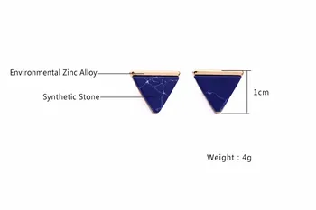 12 pārī /daudz modes aksesuāri vintage metāla ģeometriskā sintētisko akmens trīsstūris auskari sievietēm