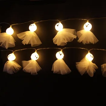 1.5 m 10leds LED string gaismas Halloween dekorēšanai Skelets Auduma Gara Elf Nevaibstieties Akumulatora pasaku Halloween lampas Puses brīvdienās