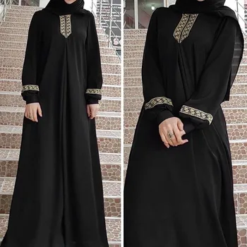 Gadījuma Sievietes Kaftan Gara Kleita Musulmaņu Apģērbu Plus Lieluma Drukāt Abaya Jilbab Musulmaņu Maxi Kleita
