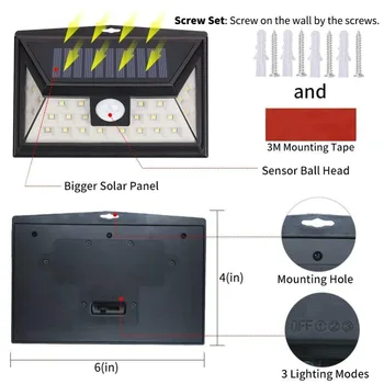 24 LED Saules Āra Apgaismojums Nakts Lampion Super Spilgti Drošības Kustības Sensors Sienas Lampas Ūdensizturīgs IP65 Pagalmā Gaismas