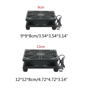 9cm/12cm Ventilatoru DC 5V USB Barošanas Kluss Ventilators Maršrutētāju TV Set-Top Box Radiatoru Vēsāks