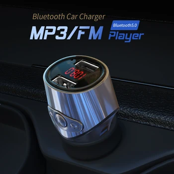 Essager Automašīnas Lādētājs FM Raidītājs Bluetooth Bezvadu 5.0 Automašīnas Brīvroku Komplekts Audio Uztvērējs, MP3 Atskaņotājs 3.1 Dual USB Fast Charger