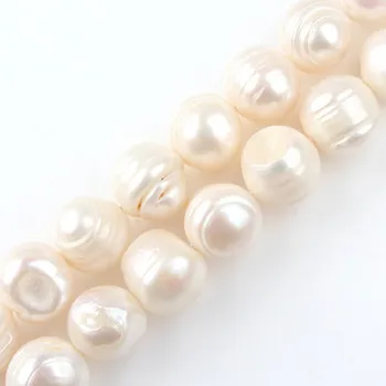 12-13mm AAA Dabiskie Saldūdens Pērles, Pērlītes Baltas Pērles Apaļas Zaudēt Krelles Rotaslietas Pieņemšanas DIY Aproce Piederumi 15