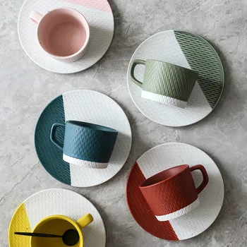 Japāņu Keramikas Kafijas Tasi Krāsu Svītrās Skrubis Radošo Piena Tējas Tase Pēcpusdienas Tējas Tasi Uzstādīt MJ1111