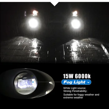 Buildreamen2 Par Subaru XV 2013 2016 Auto H11 LED Projektors, Miglas lukturi Dienas Gaismas lukturi dienas gaitas lukturi Balta 12V