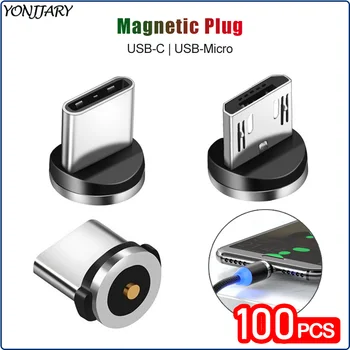 100gab Vairumtirdzniecības Kārta Magnētisko Plug Micro USB C Tipa Ātrās Uzlādes Adapters Samsung Huawei Xiaomi Tablete Tālruņa Lādētāja Kontaktdakšu