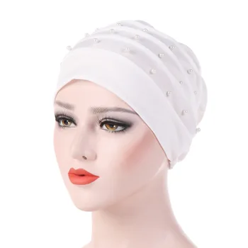 Musulmaņu turban sieviešu kokvilnas turbante mujer chemo cepuri vēža cepures vienkāršā turban hijab femme musulman turbānus frēzēšana pārsegs